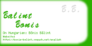 balint bonis business card